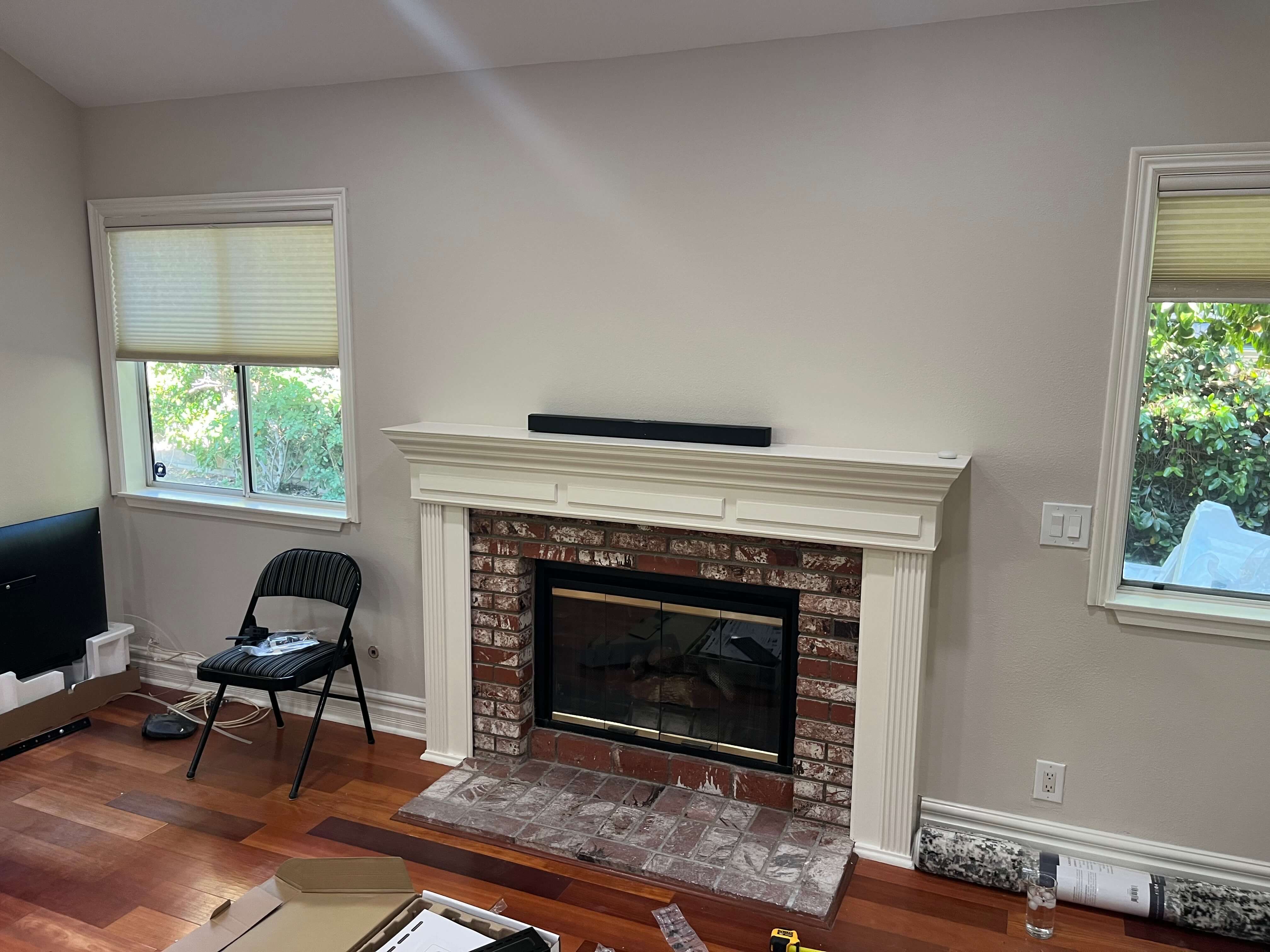 Fireplace before repair